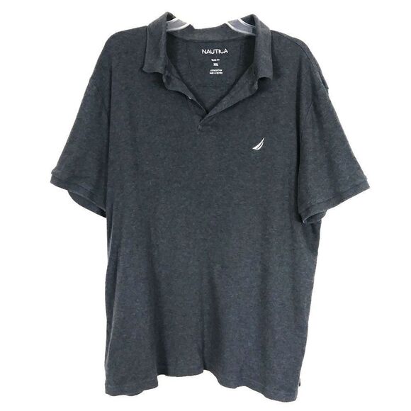 Nautica Slim Fit Grey Super Soft Polo Tee - Picture 1 of 3